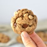 Salted Caramel Nutella Chocolate Chip Cookies recipe. Soft on the inside and super easy to make, these cookies are a great dessert idea.