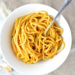 Quick and easy Vegan Pumpkin Spaghetti recipe. This is the best pasta recipe to make on lazy weeknights.