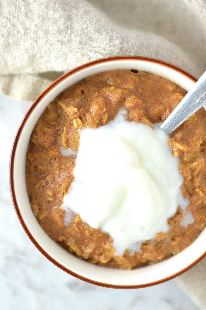 Healthy Gingerbread Oatmeal Recipe. Can be made vegan and filled with all of the fall spices. Perfect breakfast for the holidays.