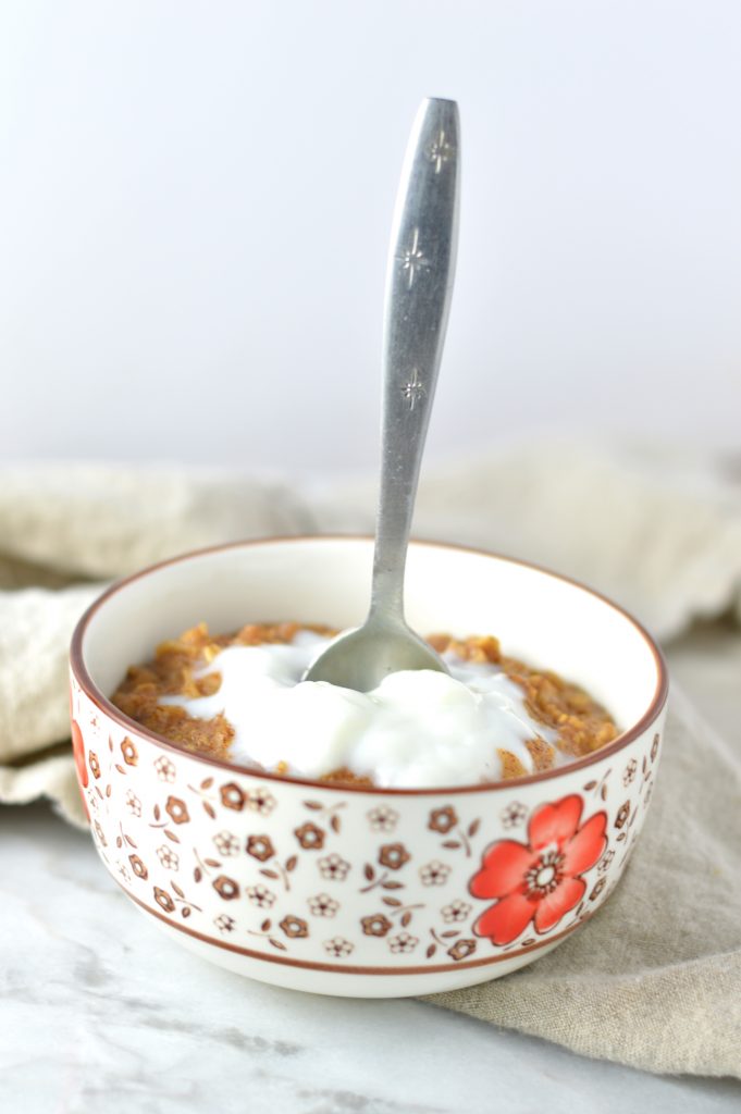 Healthy Gingerbread Oatmeal Recipe. Can be made vegan and filled with all of the fall spices. Perfect breakfast for the holidays.