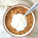 Healthy Gingerbread Oatmeal Recipe. Can be made vegan and filled with all of the fall spices. Perfect breakfast for the holidays.