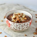 Easy German Chocolate Cake Oatmeal recipe. A healthier version of your favourite dessert that you can eat for breakfast.