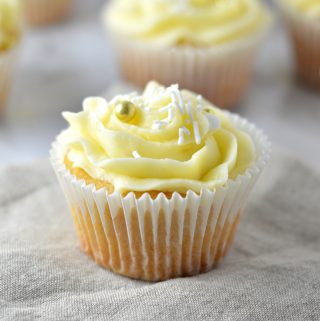 Easy Eggnog Cupcakes with eggnog buttercream recipe. The perfect dessert idea to use up your leftover eggnog over the holidays.