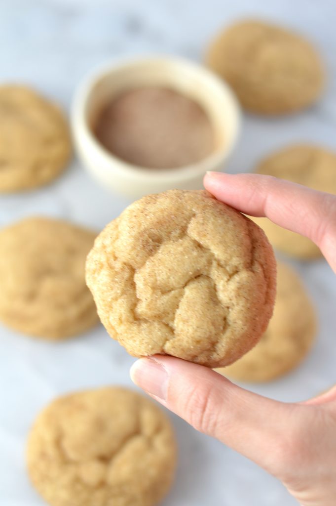 Easy Eggnog Snickerdoodles recipe. A great snack or dessert idea to use up your leftover eggnog over the holidays.