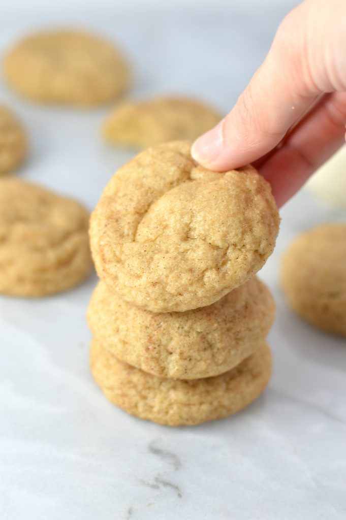 Easy Eggnog Snickerdoodles recipe. A great snack or dessert idea to use up your leftover eggnog over the holidays.