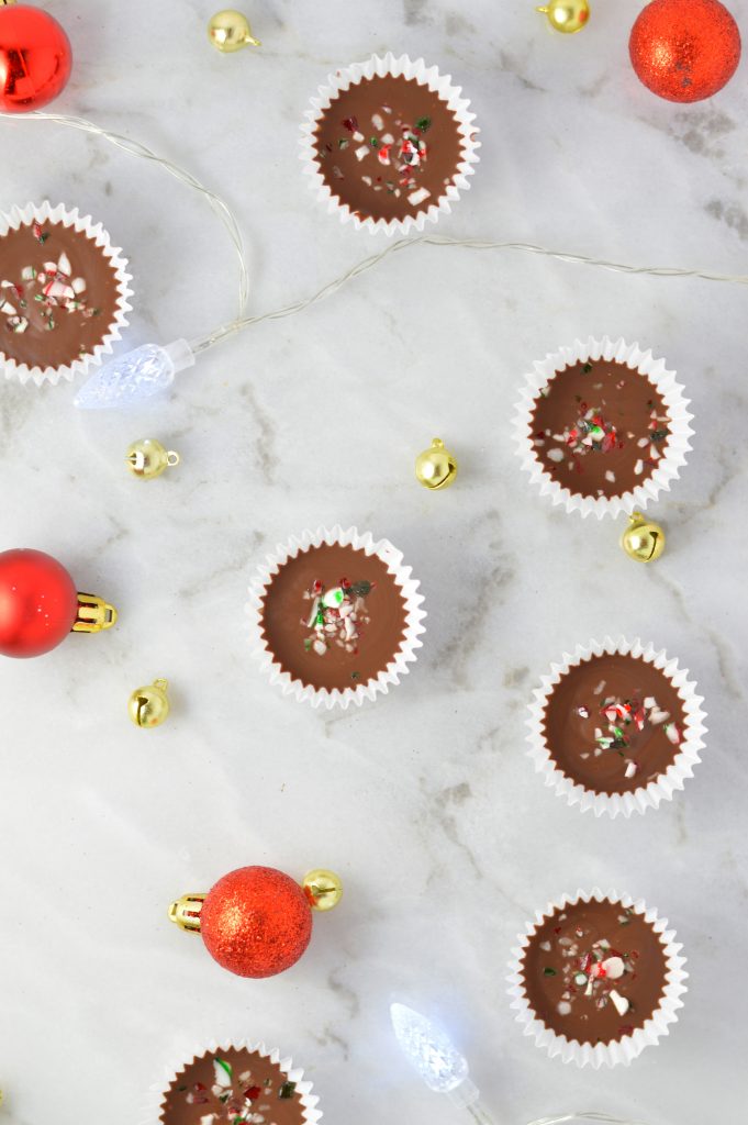 Easy Peppermint Nutella Cups recipe. Made with crushed candy canes and 3 other ingredients, these are the perfect last minute dessert idea.