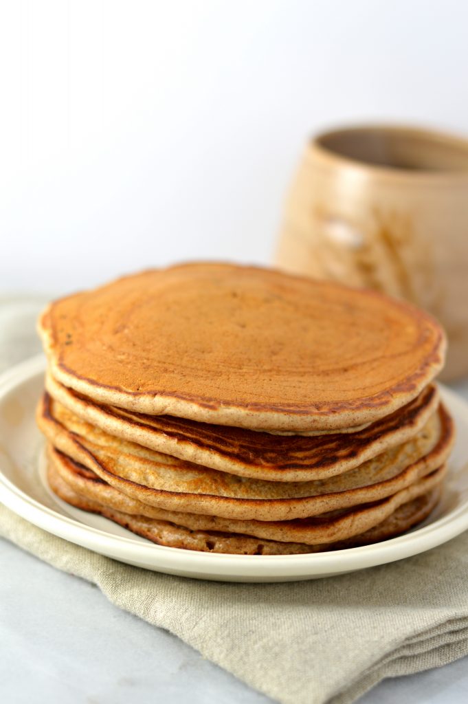 Easy recipe for Snickerdoodle Pancakes with Cinnamon Glaze. Light and fluffy, this is the perfect weekend breakfast idea.