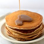 Easy recipe for Snickerdoodle Pancakes with Cinnamon Glaze. Light and fluffy, this is the perfect weekend breakfast idea.