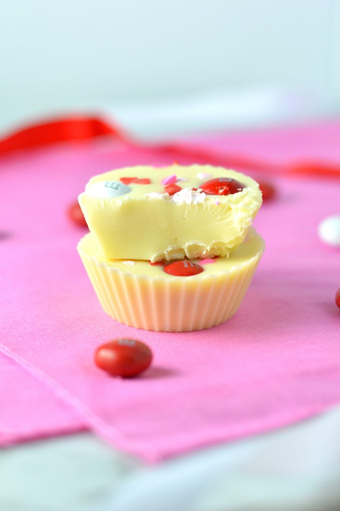 Easy White Chocolate Valentine's Day Chocolate for Two. This is the perfect last minute dessert recipe to make to share with your sweetheart.