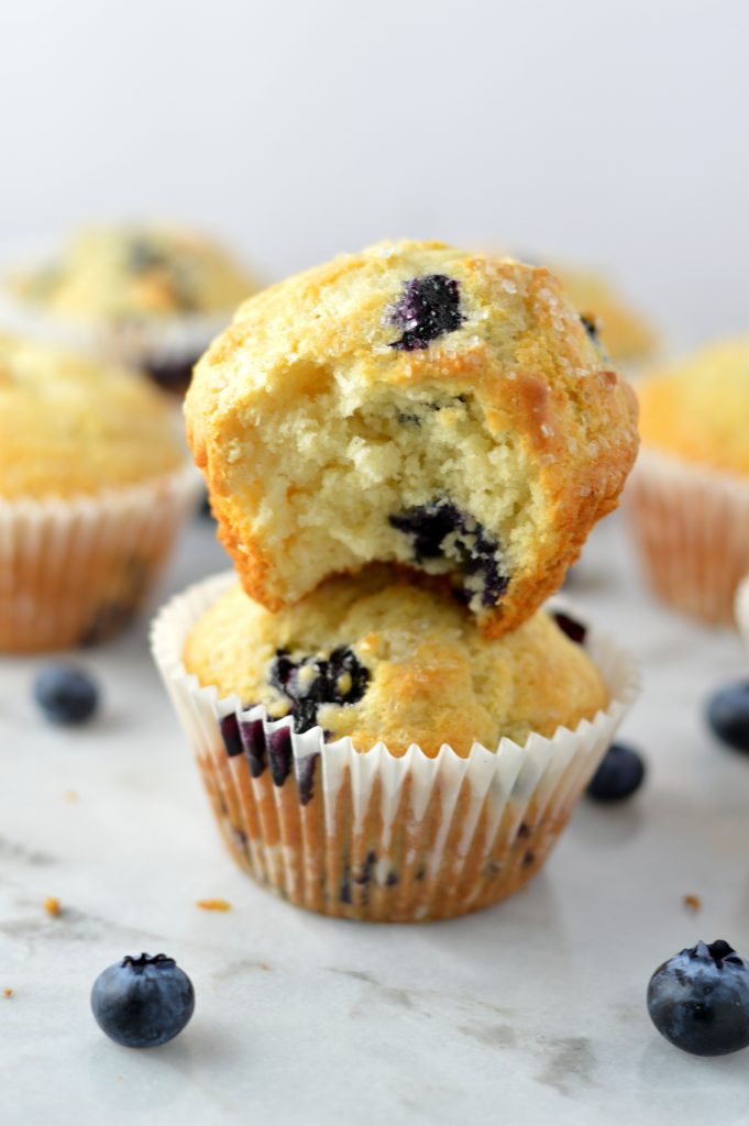 Healthy Blueberry Muffins recipe made from scratch. Soft and fluffy, these muffins make a great but free snack or breakfast idea.