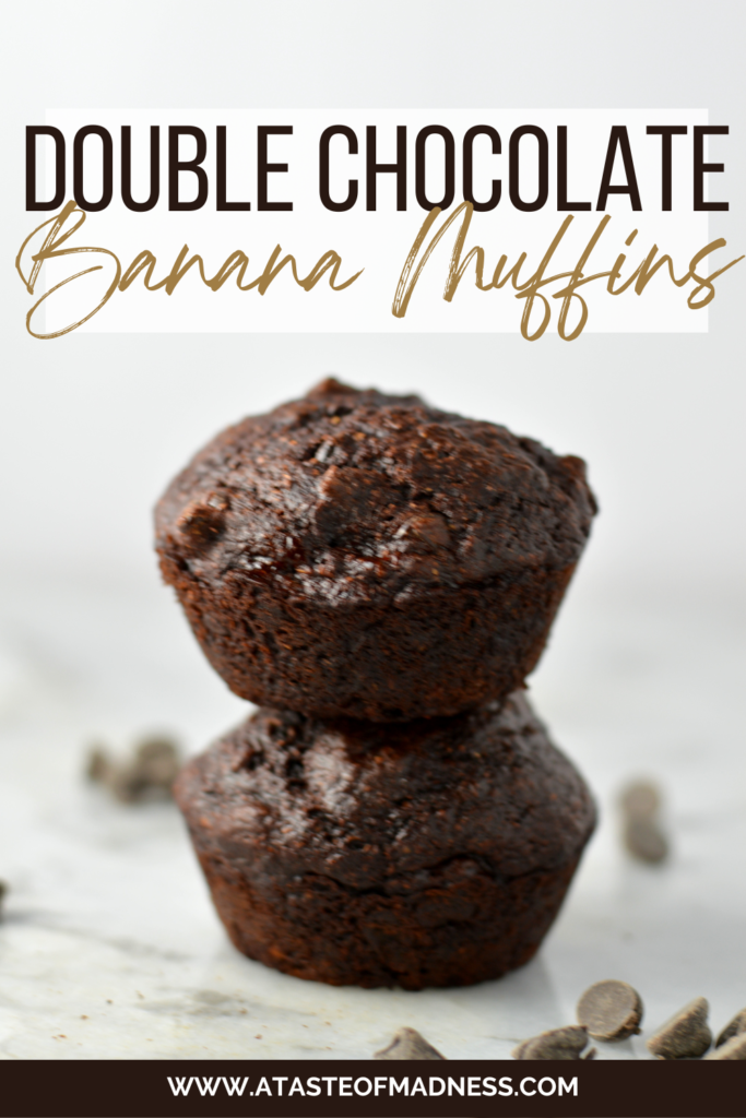 Healthy Double Chocolate Banana Muffins