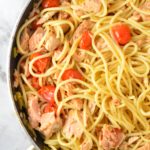 Salmon Pasta in White Wine Sauce