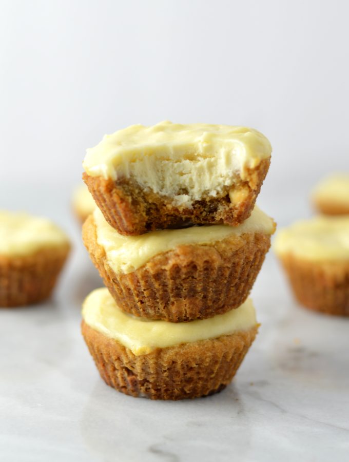 Salted Caramel and White Chocolate Chip Cheesecake Cookie Cups