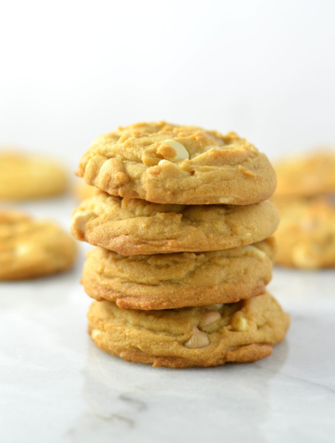 Salted Caramel and White Chocolate Chip Cookies