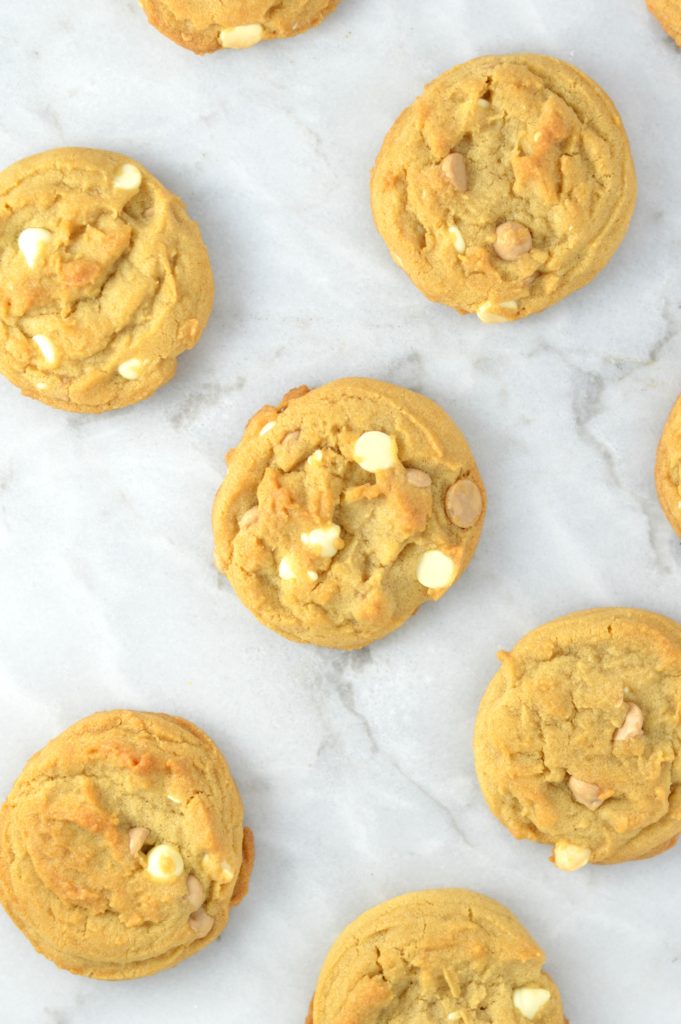 Salted Caramel and White Chocolate Chip Cookies