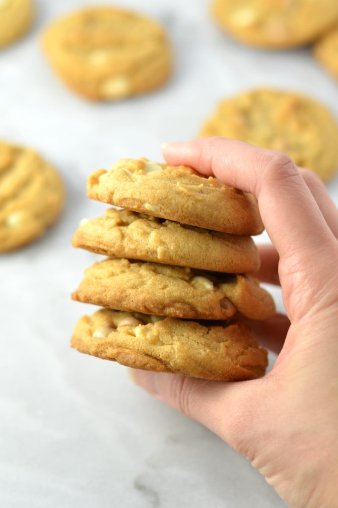 Salted Caramel and White Chocolate Chip Cookies