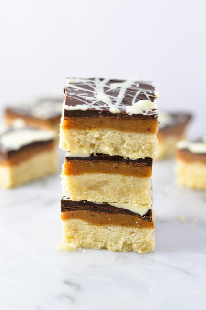 White Chocolate Swirl Millionaire Bars