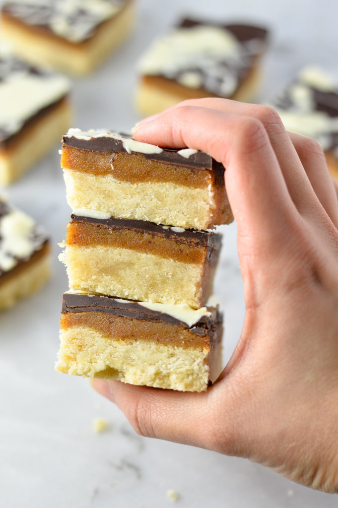 White Chocolate Swirl Millionaire Bars