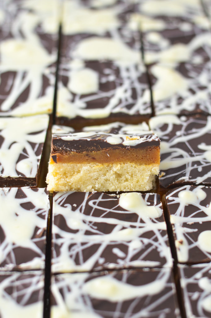 White Chocolate Swirl Millionaire Bars