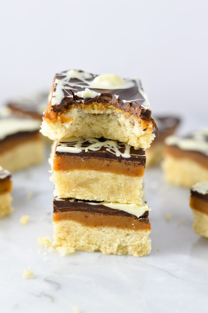 White Chocolate Swirl Millionaire Bars