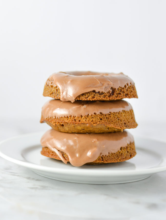 Baked Nutella Doughnuts with Nutella Glaze