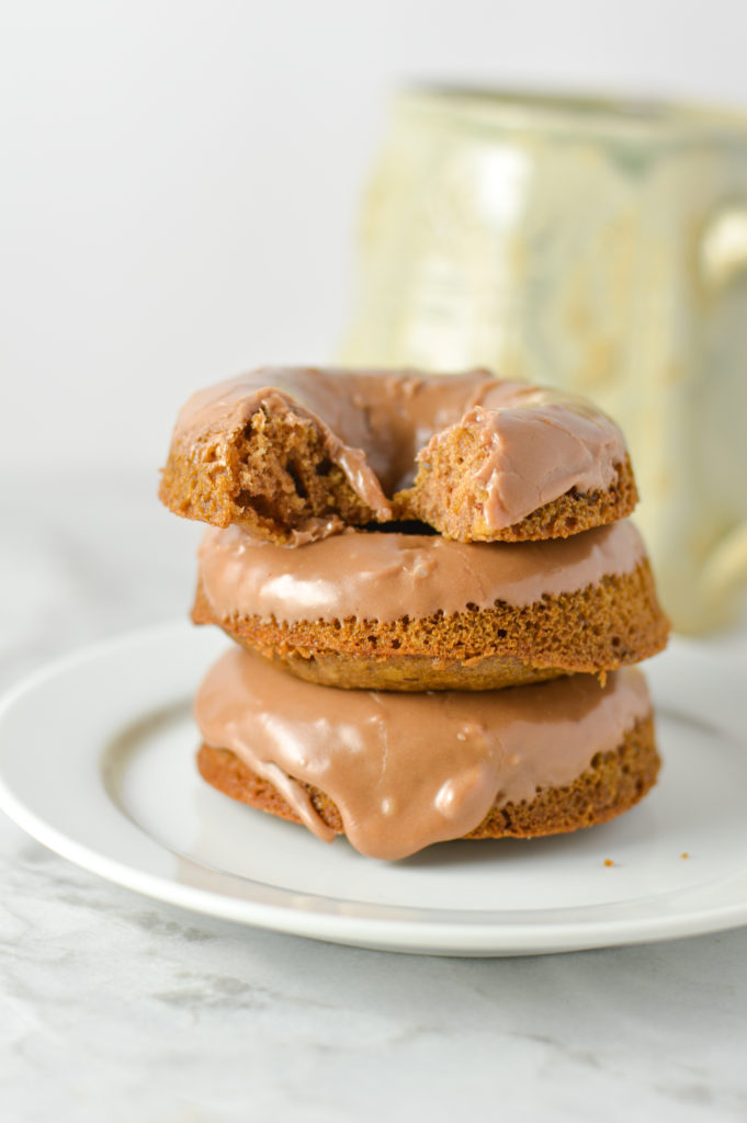 Baked Nutella Doughnuts with Nutella Glaze