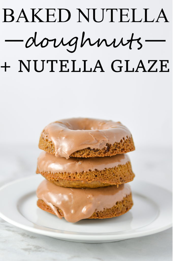 Baked Nutella Doughnuts with Nutella Glaze