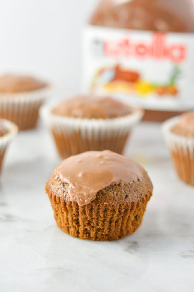 Nutella Cupcakes with Nutella Glaze