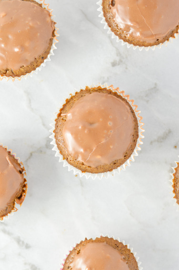 Nutella Cupcakes with Nutella Glaze