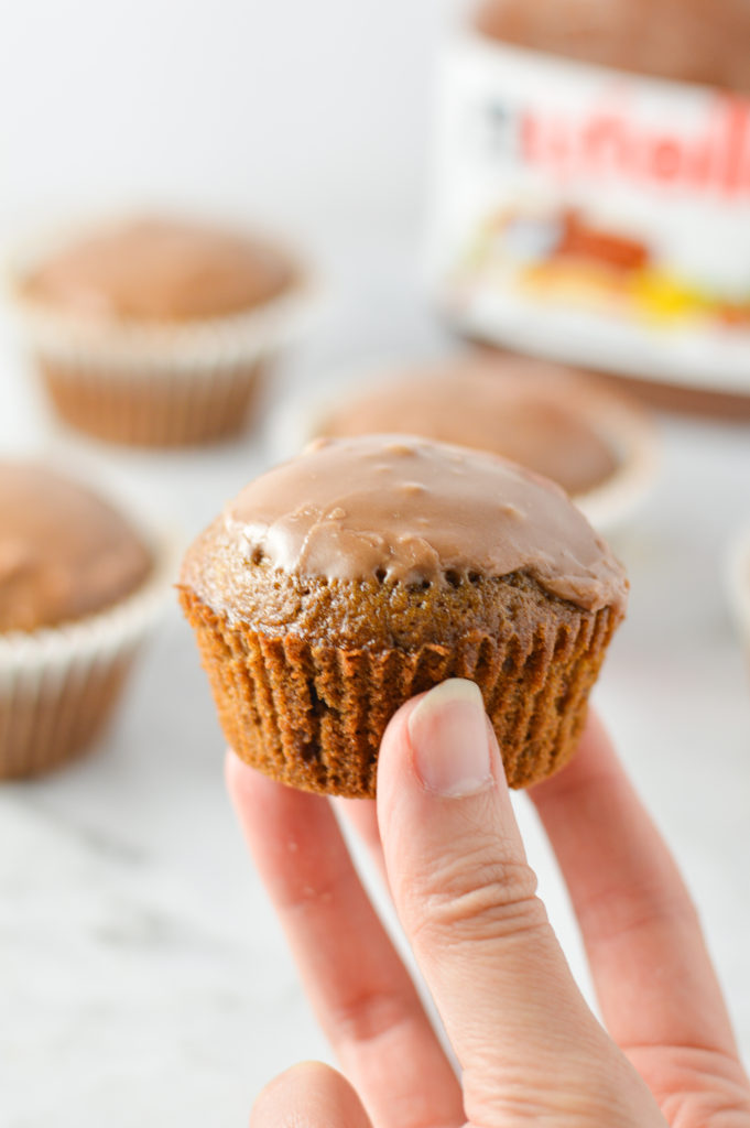 Nutella Cupcakes with Nutella Glaze