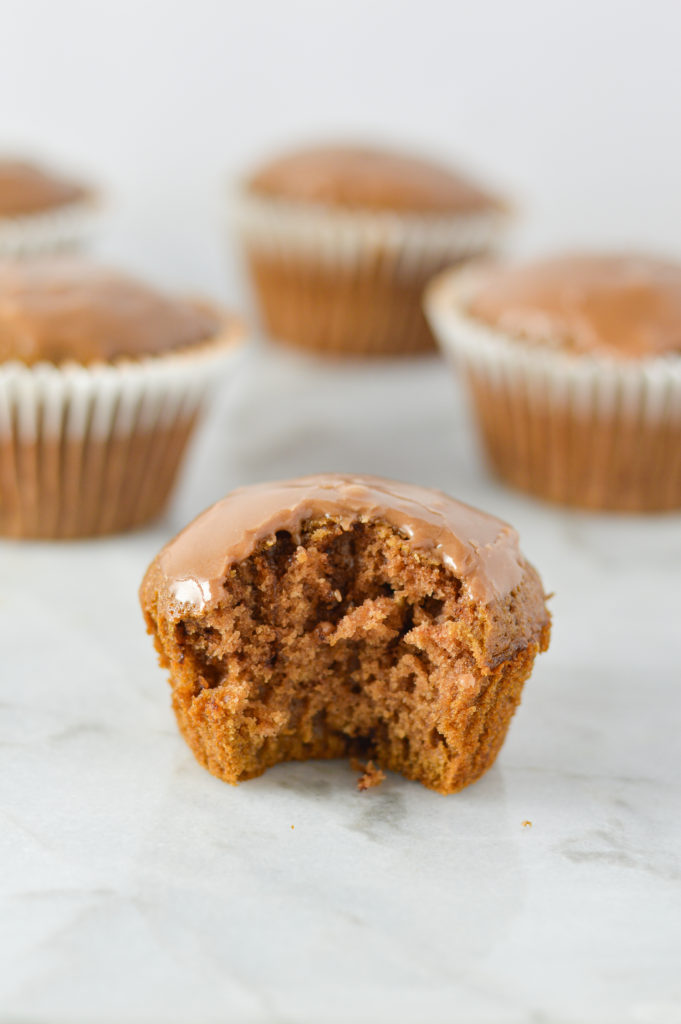 Nutella Cupcakes with Nutella Glaze