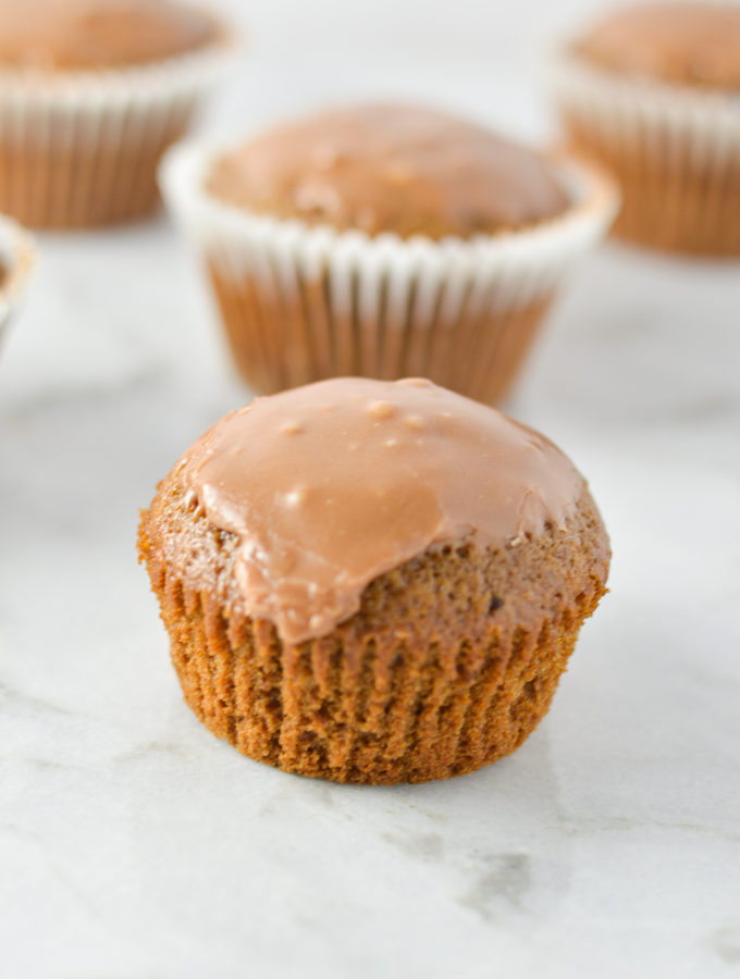 Nutella Cupcakes with Nutella Glaze