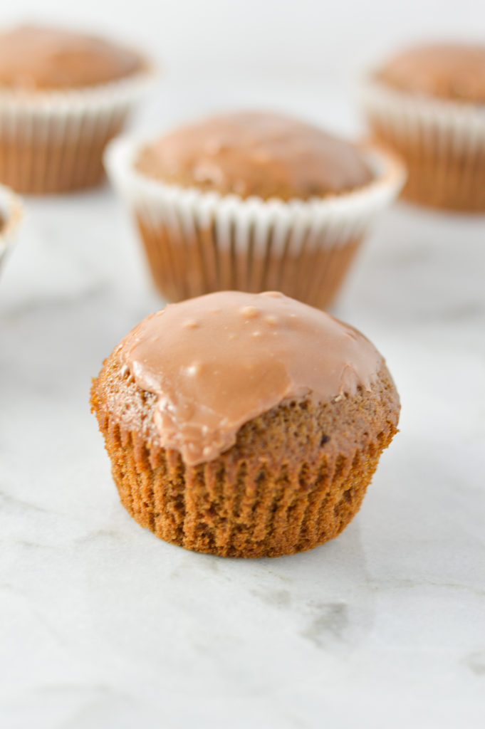 Nutella Cupcakes with Nutella Glaze