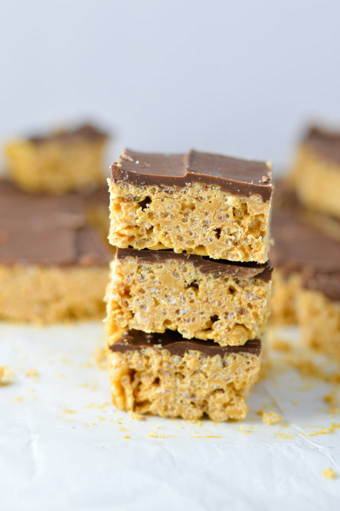 Peanut Butter and Chocolate Rice Krispies Squares