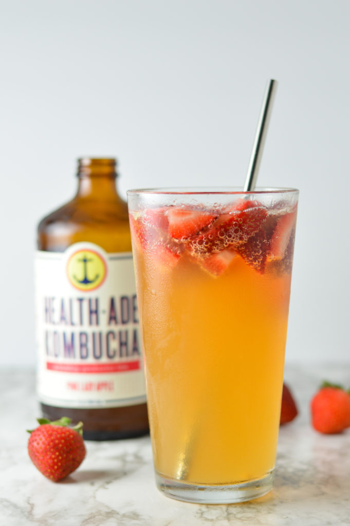 Strawberry Lemonade Kombucha Mocktail