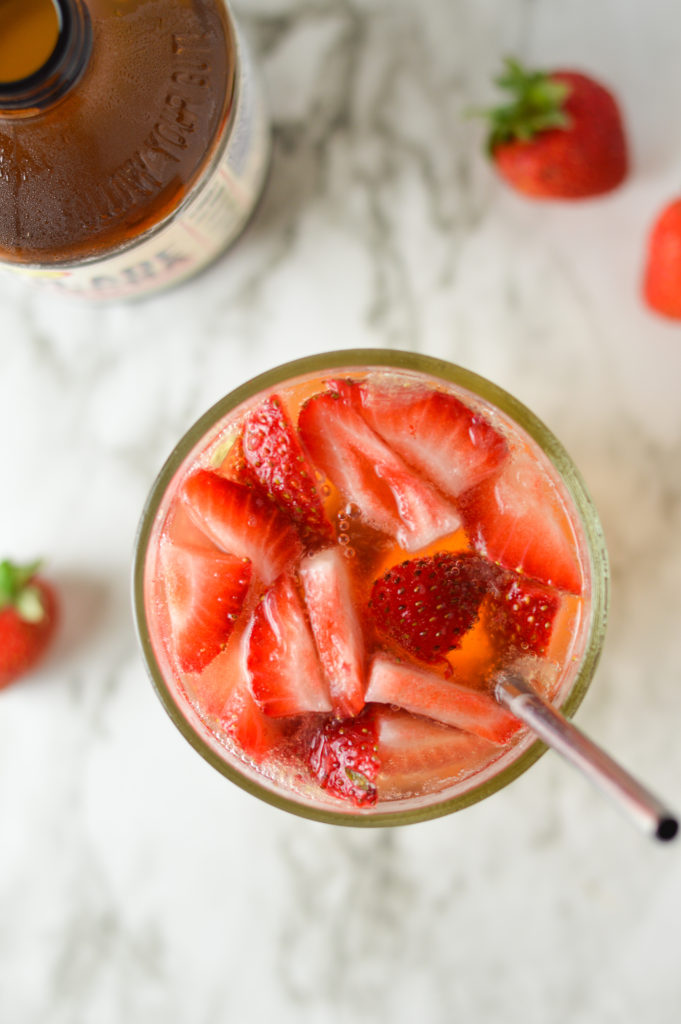 Strawberry Lemonade Kombucha Mocktail