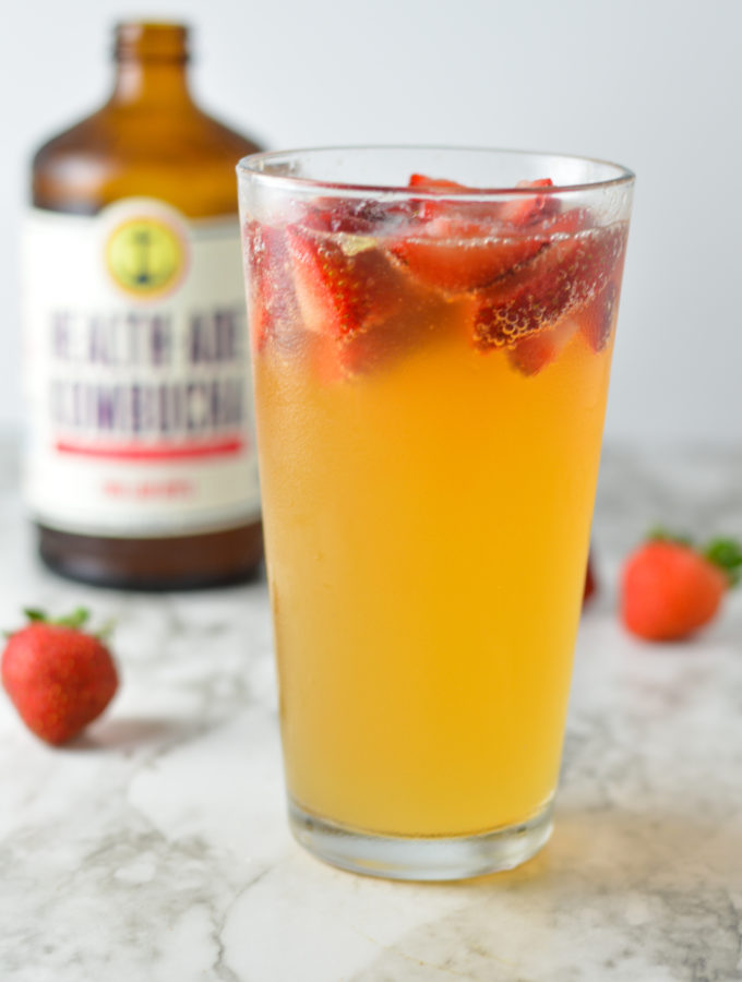 Strawberry Lemonade Kombucha Mocktail