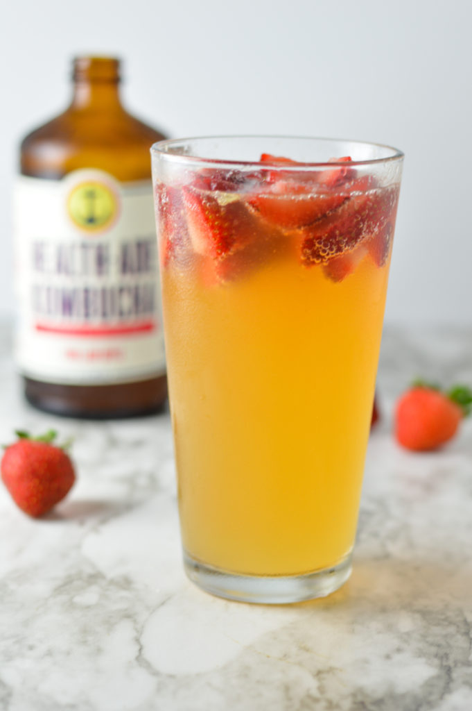 Strawberry Lemonade Kombucha Mocktail