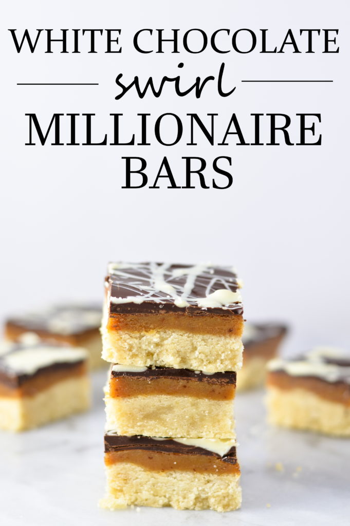 White Chocolate Swirl Millionaire Bars