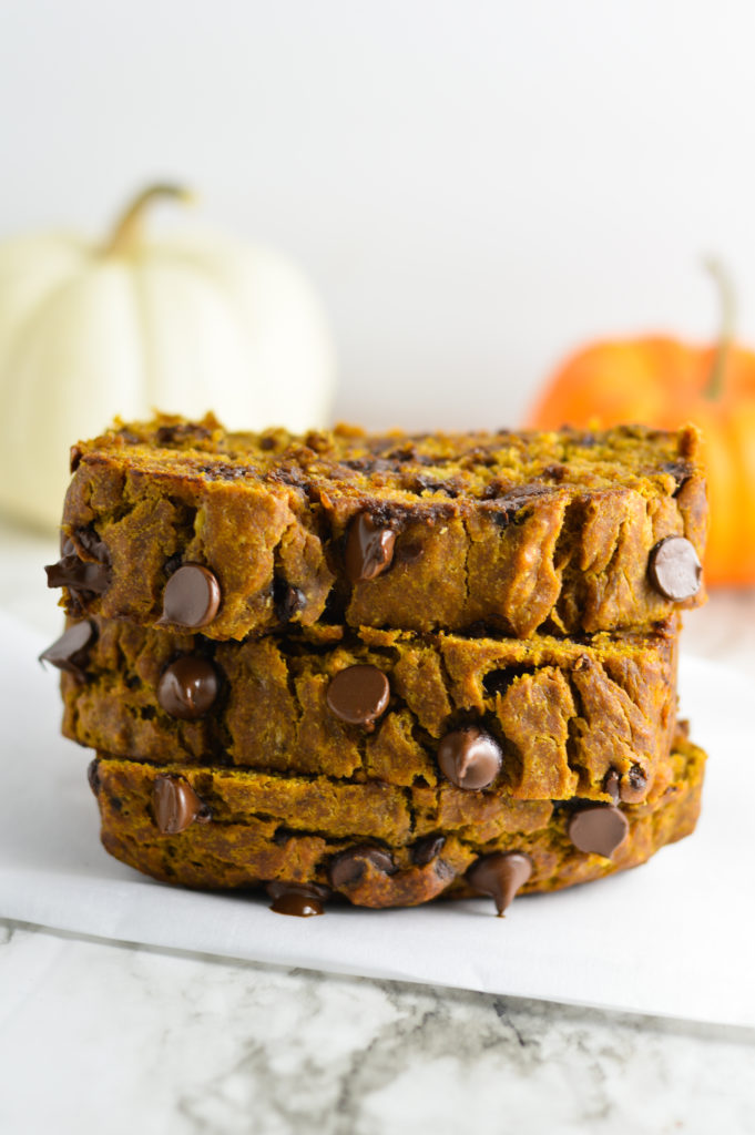 Pumpkin Banana Chocolate Chip Bread