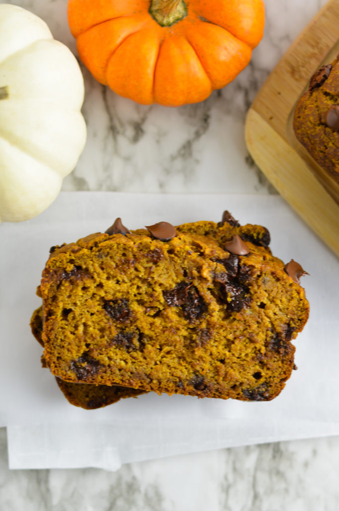 Pumpkin Banana Chocolate Chip Bread