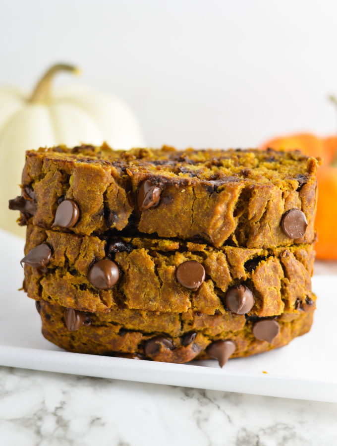 Pumpkin Banana Chocolate Chip Bread