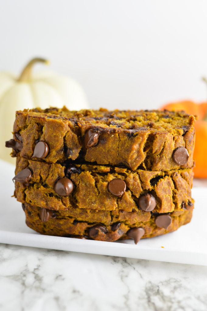 Pumpkin Banana Chocolate Chip Bread