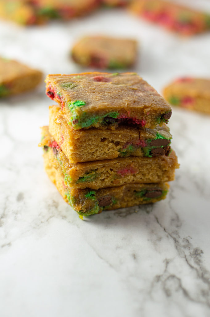 Christmas M&M Blondies