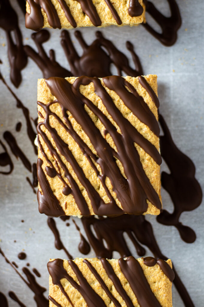 Graham Cracker Chocolate Drizzled Ice Cream Sandwiches