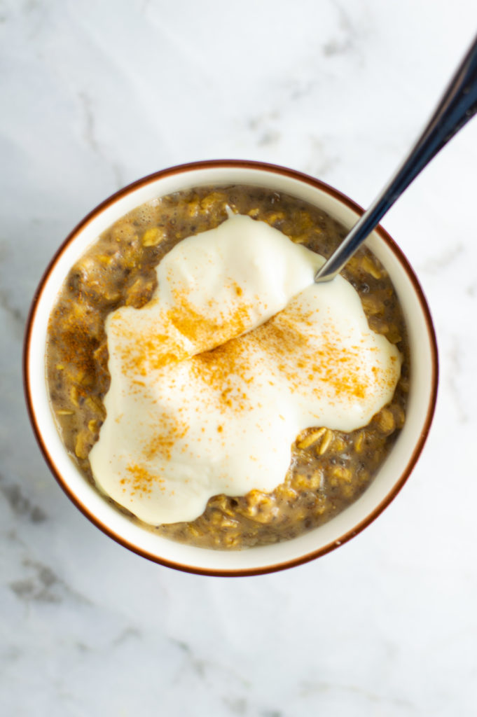 Healthy Cinnamon Dolce Latte Oatmeal