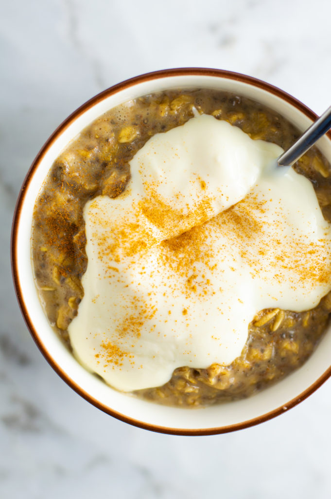 Healthy Cinnamon Dolce Latte Oatmeal