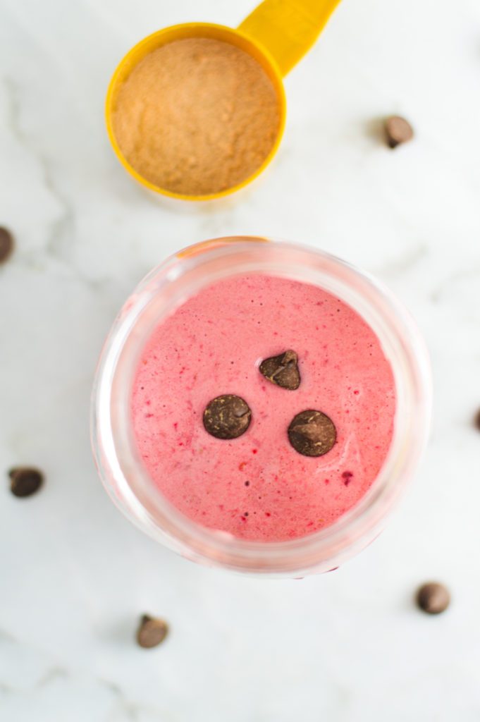 Chocolate Raspberry Protein Smoothie