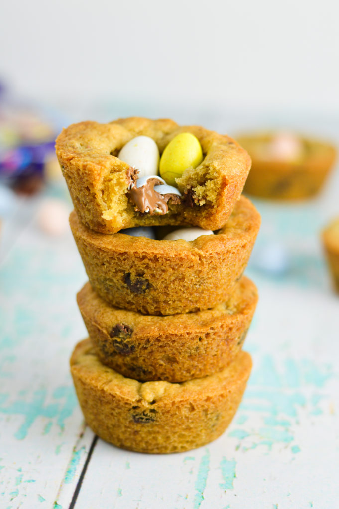 Easter Egg Chocolate Chip Cookie Cups