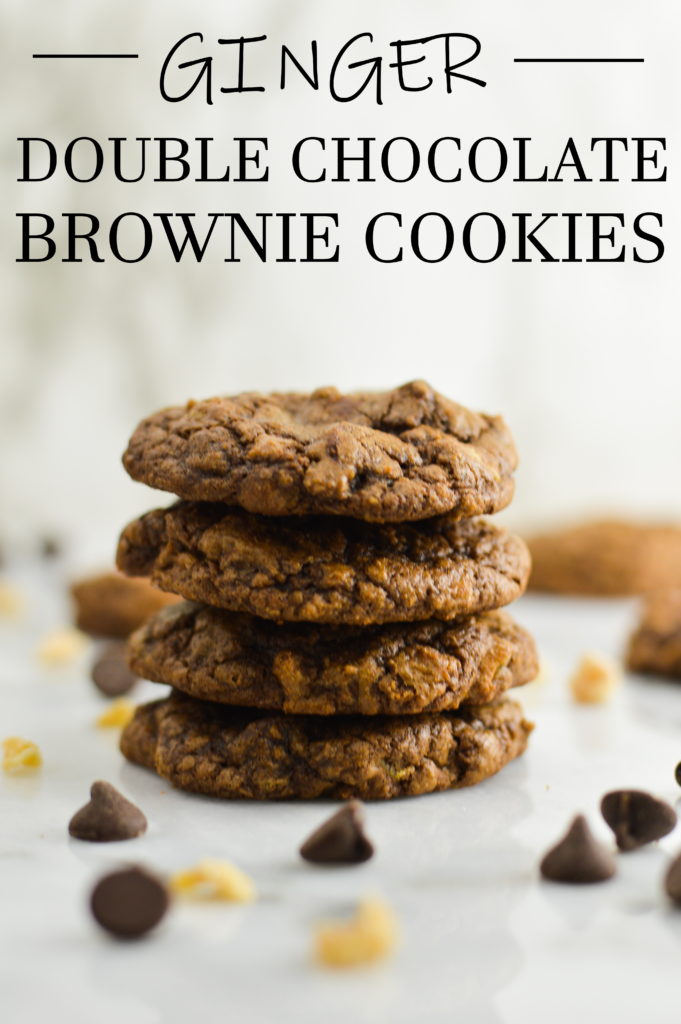 Ginger Double Chocolate Brownie Cookies